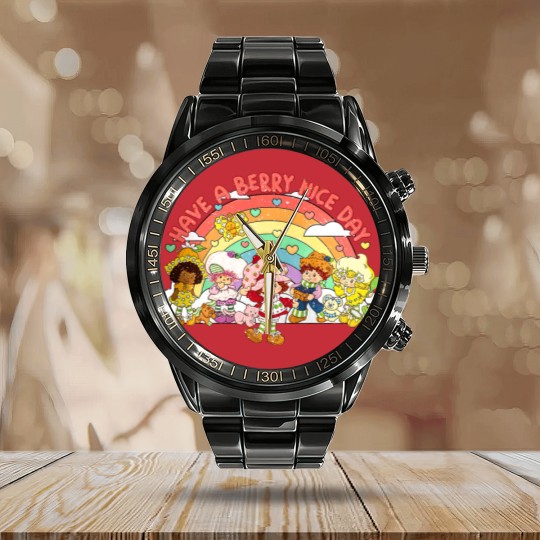 Discover Vintage Have a Berry Nice Day, Strawberry Shortcake Retro Calendar Steel Band Watch, Berry Adventures