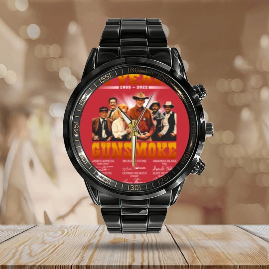 Discover Gunsmoke 68th Anniversary 1955-2023 Signatures Calendar Steel Band Watch