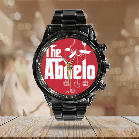 Discover Mens The Abuelo! Spanish Grandfather Calendar Steel Band Watch