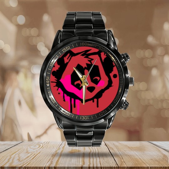 Discover Bear Head in graffiti style Calendar Steel Band Watch