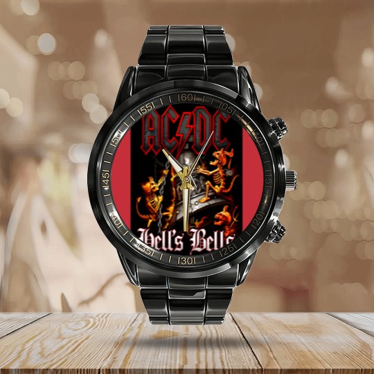 Discover ACDCBand Back in Black  Calendar Steel Band Watch