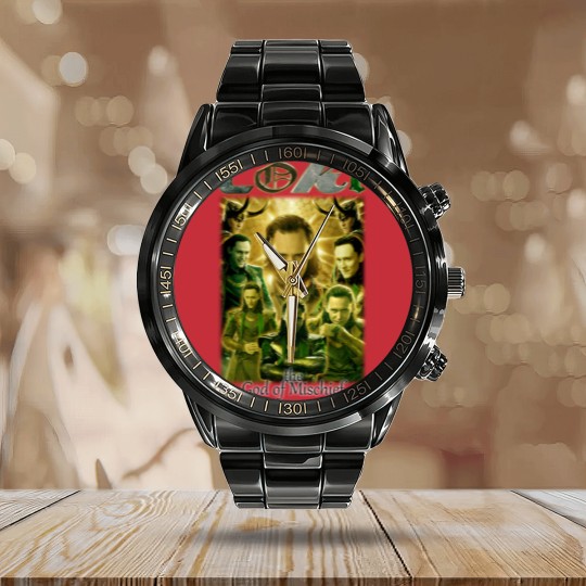 Discover Loki movie film God of Mischief 2021 Calendar Steel Band Watch, Loki Calendar Steel Band Watch