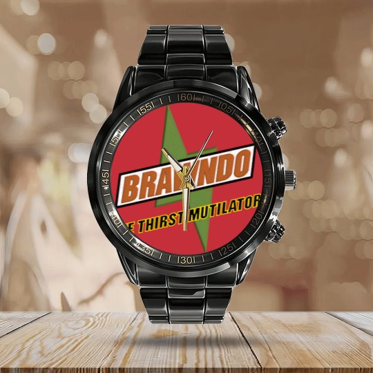 Discover Brawndo - The Thirst Mutilator - vintage logo - Brawndo - Calendar Steel Band Watch