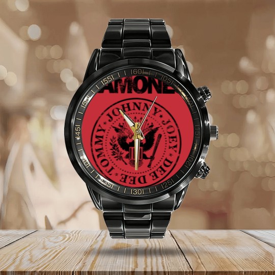 Discover Calendar Steel Band Watch Ramones Logo Tommy Dee Dee Joey Retro Vintage