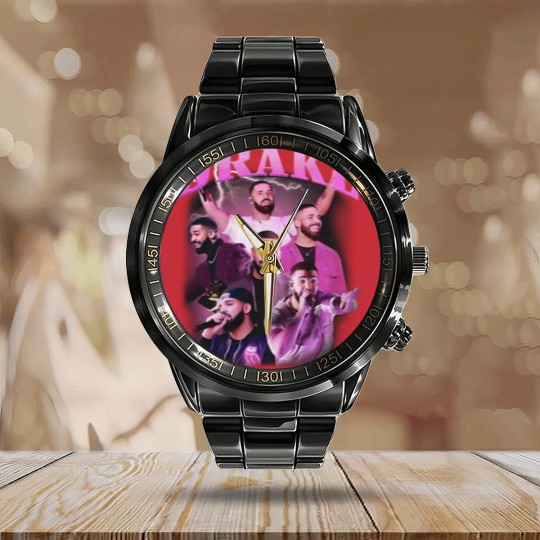 Discover Limited Rapper DRAKE Calendar Steel Band Watch, DRIZZY Champagne PAPI Calendar Steel Band Watch