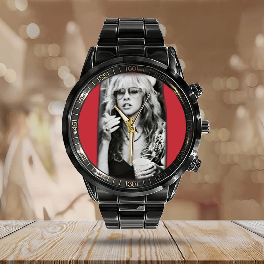 Discover Stevie Nicks Black Vintage Vintage Calendar Steel Band Watch,
