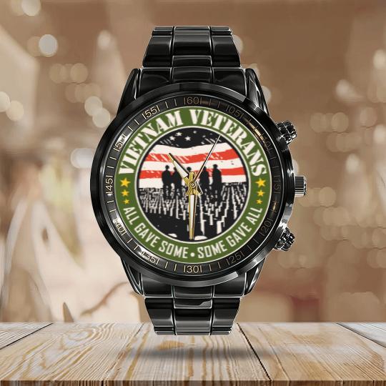 Discover Vietnam Veterans - Vietnam Veterans Gift - Calendar Steel Band Watch