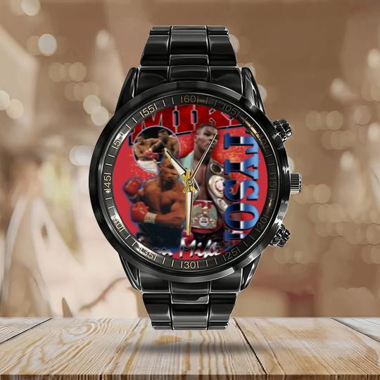 Discover Vintage Style Iron Mike Tyson Calendar Steel Band Watch