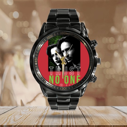 Discover The X-Files Mulder Scully Trust No One Calendar Steel Band Watch