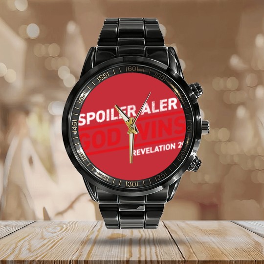 Discover Spoiler Alert - God Wins - Bible - Calendar Steel Band Watch