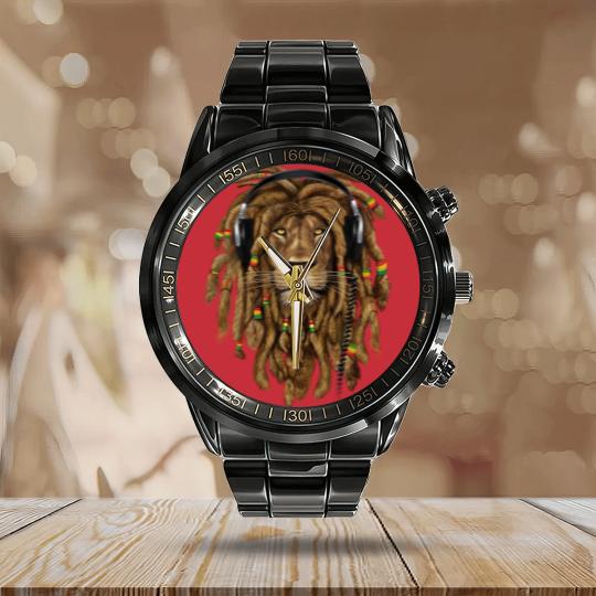Discover Rasta Reggae Lion Music Art for Rastafari Lover Calendar Steel Band Watch