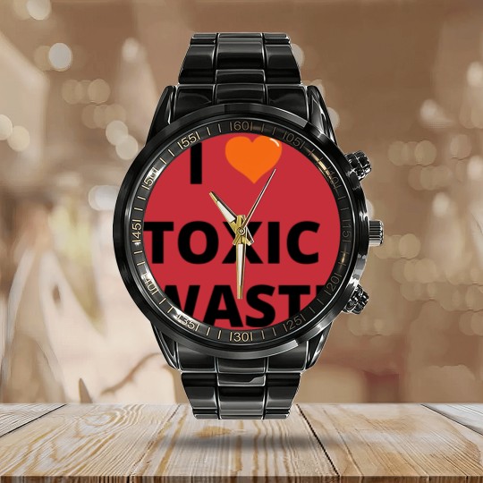 Discover i heart toxic wast Calendar Steel Band Watch