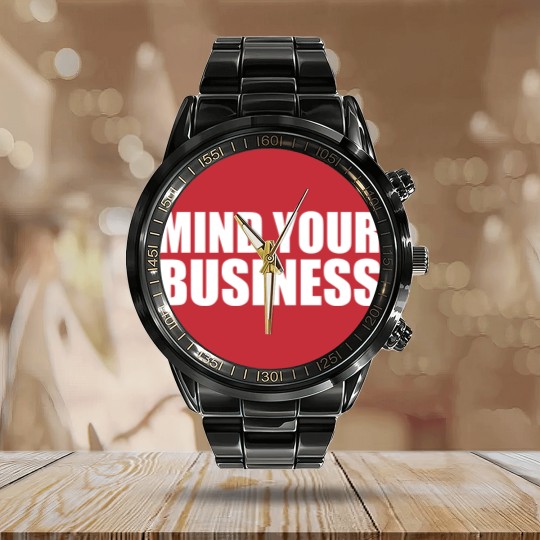 Discover mind your business Calendar Steel Band Watch