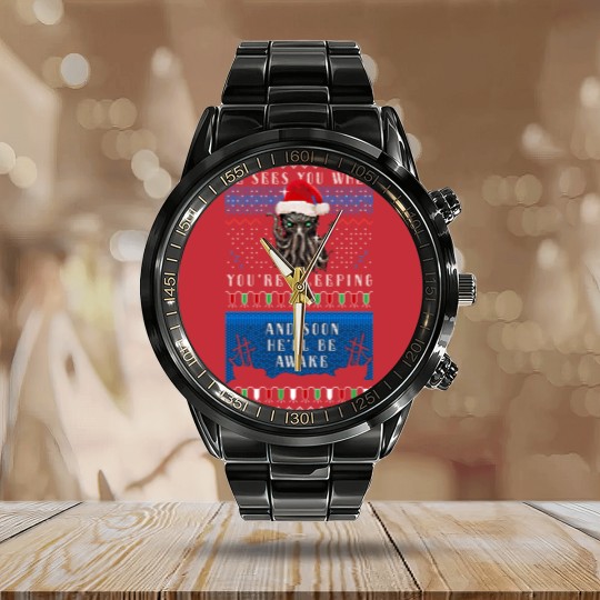Discover Cthulhu Ugly Christmas  Calendar Steel Band Watch
