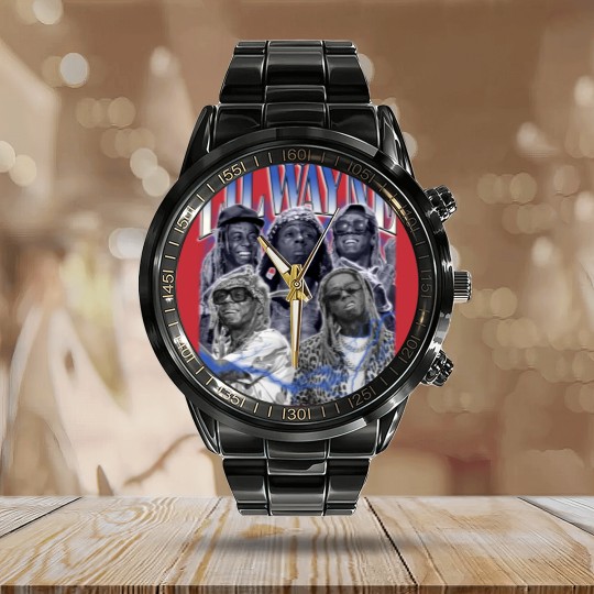 Discover Lil Wayne Vintage Calendar Steel Band Watch, Hip hop RnB Rap Unisex Calendar Steel Band Watch