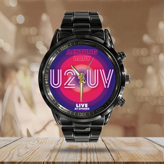 Discover U2 Band Tour 2023 Calendar Steel Band Watch, U2 UV Achtung Baby