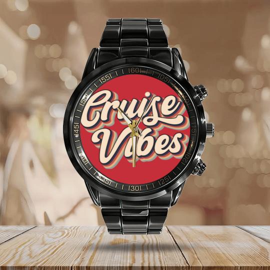 Discover Cruise Vibes Calendar Steel Band Watch, Friends Summer Vacation Group Gift Calendar Steel Band Watch, Cruise Calendar Steel Band Watch