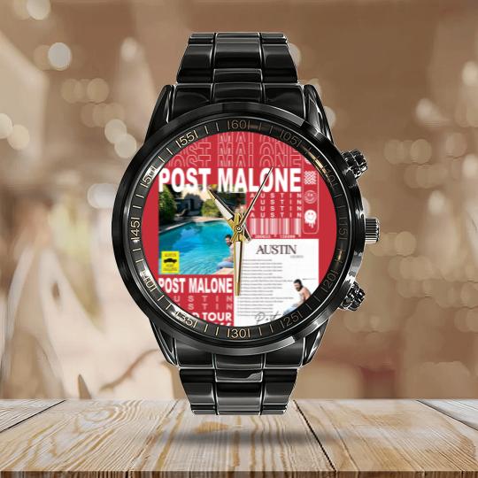 Discover Post Malone Rap Calendar Steel Band Watch, Vintage Posty Calendar Steel Band Watch