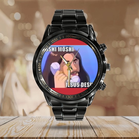 Discover moshi moshi jesus desu anime Calendar Steel Band Watch