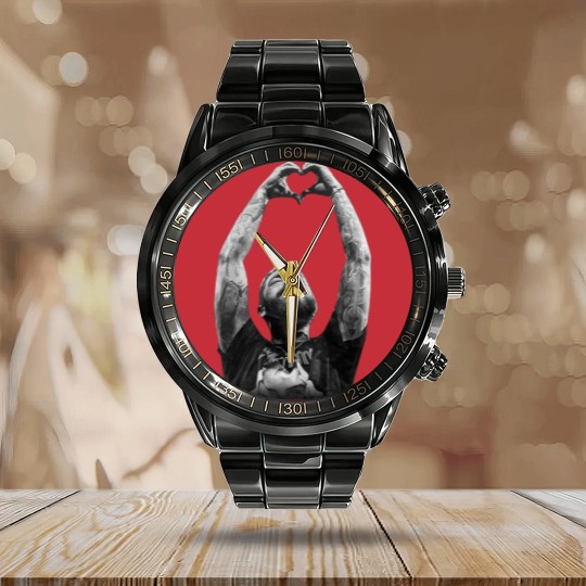 Discover Post Malone Calendar Steel Band Watch, Music Lover Calendar Steel Band Watch, Graphic Concert Calendar Steel Band Watch