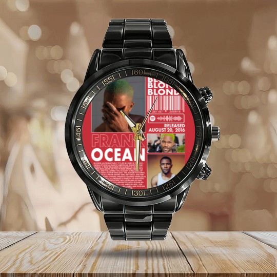 Discover Frank Ocean Rap Calendar Steel Band Watch, Blonde Album Merch Vintage Rapper Hiphop