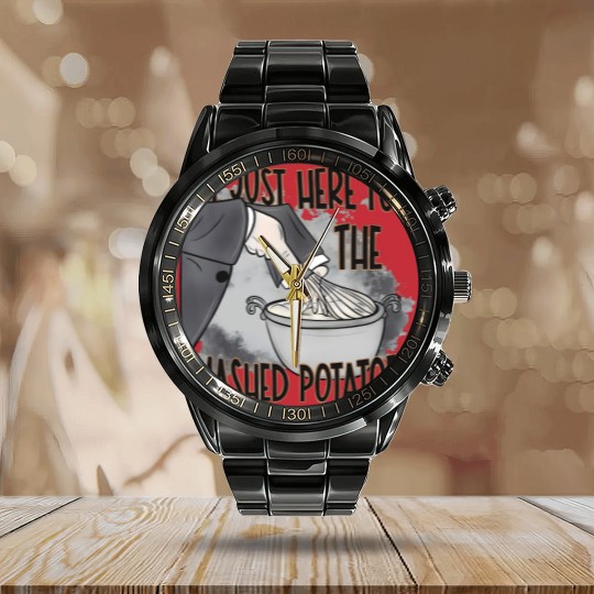 Discover IM Just Here For The Mashed Potatoes Cute Thanksgiving Food Calendar Steel Band Watch