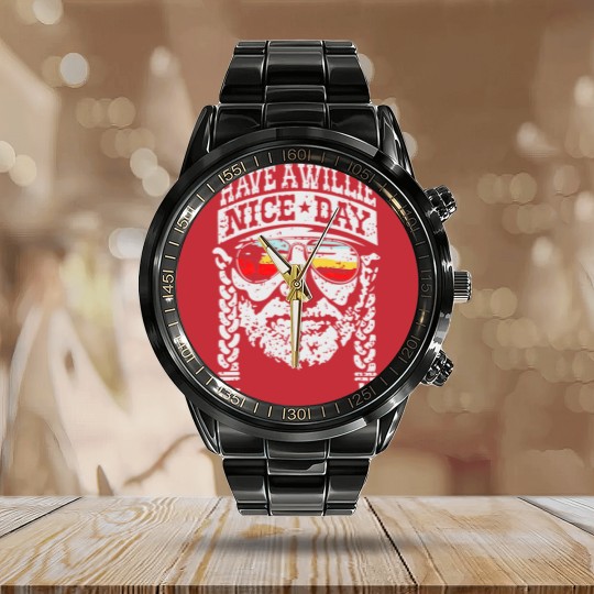 Discover Have A Willie Nice Day Calendar Steel Band Watch lucky Nelson Calendar Steel Band Watch Country Music Calendar Steel Band Watch