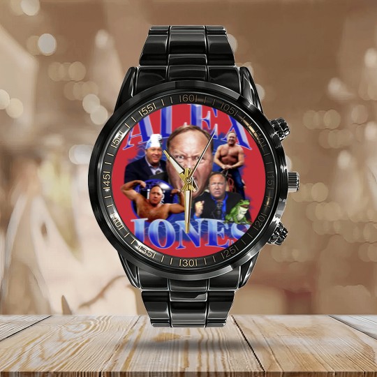 Discover ALEX JONES Calendar Steel Band Watch - InfoWars, Gay Frogs, meme. funny  Calendar Steel Band Watch