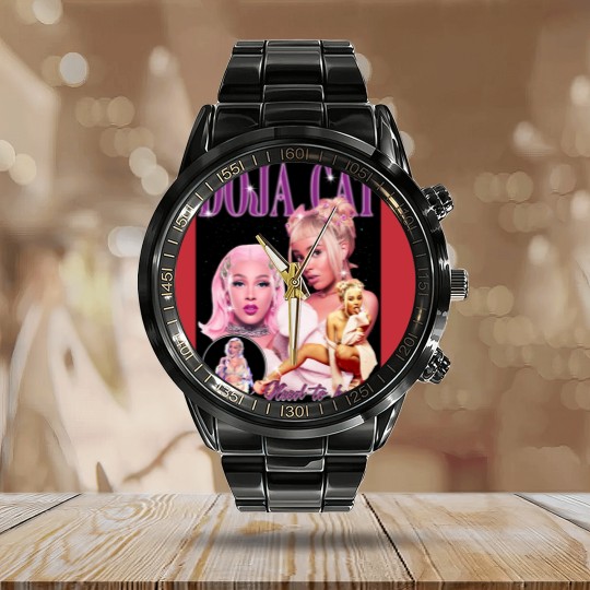 Discover Bootleg Doja Cat Calendar Steel Band Watch, Doja Cat 90s Graphic Calendar Steel Band Watch, Vintage Calendar Steel Band Watch
