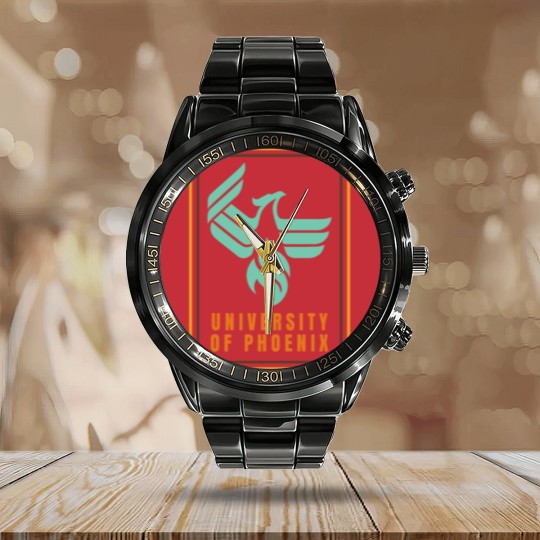Discover University Of Phoenix Calendar Steel Band Watch
