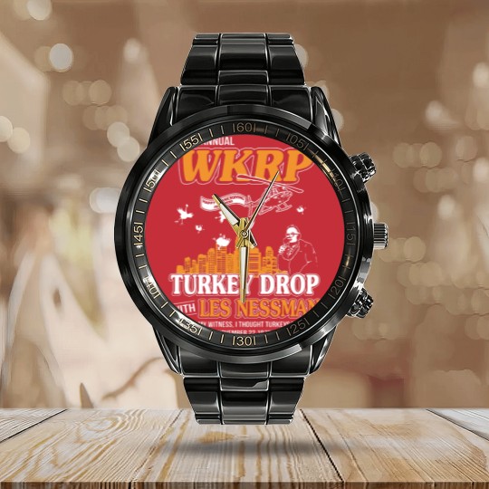 Discover Les Nessman Calendar Steel Band Watch Funny Thanksgiving Movie Calendar Steel Band Watch DMN Calendar Steel Band Watch Black
