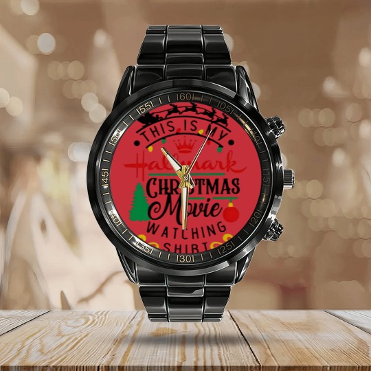 Discover Hallmark Christmas Movies Calendar Steel Band Watch, This Is My Movie Watching
