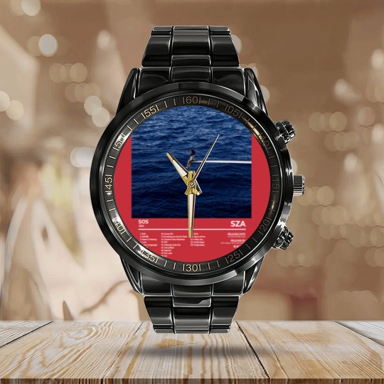 Discover S.Z.A S.O.S Album Vintage Calendar Steel Band Watch, Sza Bootleg 90s Black Calendar Steel Band Watch