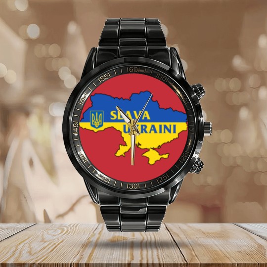 Discover Slava Ukraini Calendar Steel Band Watch