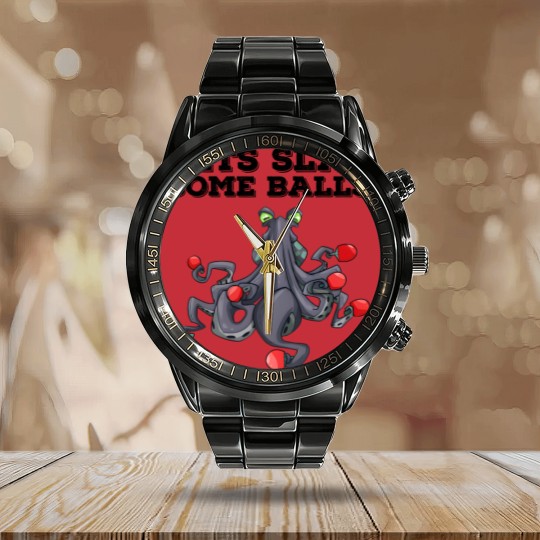 Discover Ping Pong Table Tennis Tabletennis Funny Kraken Calendar Steel Band Watch