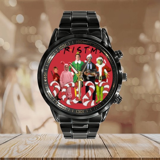 Discover Christmas Pajamas Matching Family Calendar Steel Band Watch |