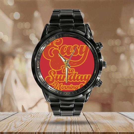 Discover Easy Like Sunday Morning Unisex Calendar Steel Band Watch, Inspired by Lionel Richie