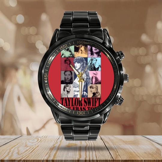 Discover Taylor Swiftian Merch Calendar Steel Band Watch, Back and Front Calendar Steel Band Watch
