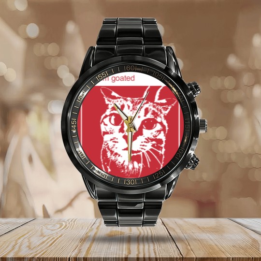 Discover wait i'm goated funny meme t Calendar Steel Band Watch