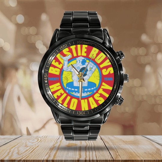 Discover Beastie Boys unisex: Hello Nasty 20 Years Calendar Steel Band Watch