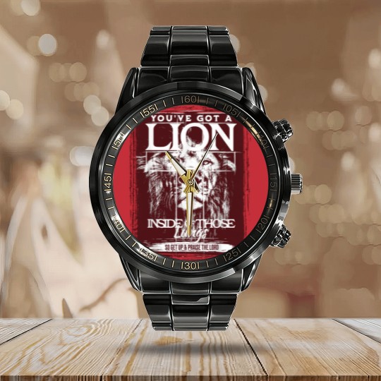 Discover Lion In Those Lungs Christian Calendar Steel Band Watch, Christian Faith Calendar Steel Band Watch, Gratitude Brandon Lake Calendar Steel Band Watch