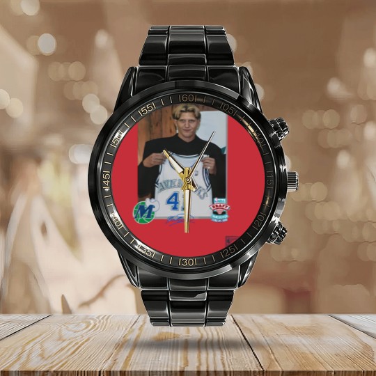 Discover Luka Doncic Mitchell & Ness Dirk Nowitzki Draft Jersey Calendar Steel Band Watch