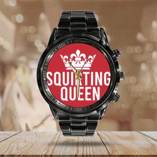 Discover Squirting Queen For Women Adult Rude Humor Gift Calendar Steel Band Watch