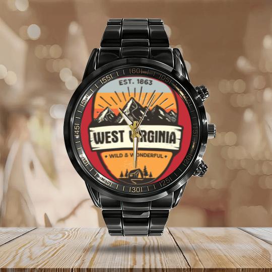 Discover West Virginia Wild And Wonderful Vintage Retro Mou Calendar Steel Band Watch