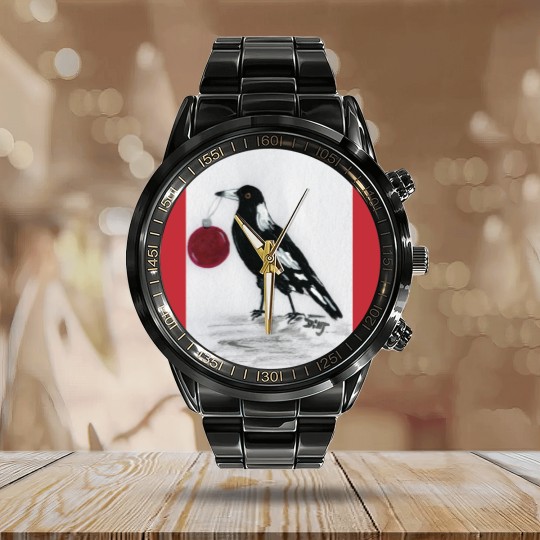 Discover Magpie Christmas  Classic Calendar Steel Band Watch