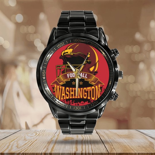 Discover Retro Washington Football Calendar Steel Band Watch, Vintage Washington Football Calendar Steel Band Watch