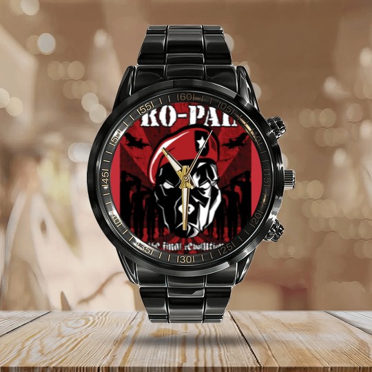 Discover Pro Pain Dog Calendar Steel Band Watch