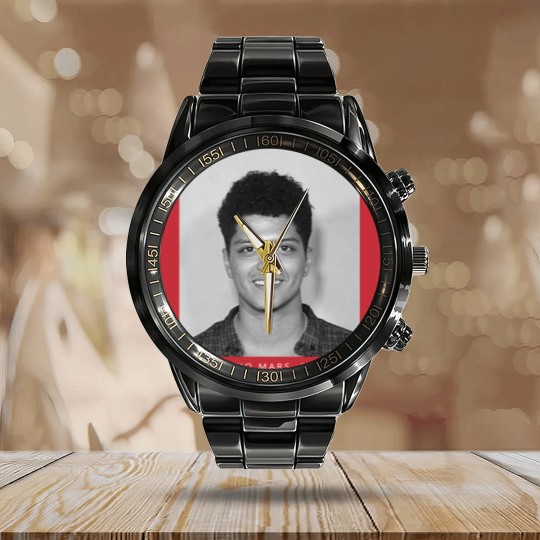 Discover Bruno Mars Mugshot Calendar Steel Band Watch