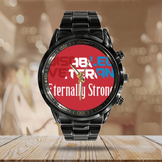 Discover Disabled Veteran Eternally Strong for American Veterans Red White Blue - Disabled Veteran - Calendar Steel Band Watch