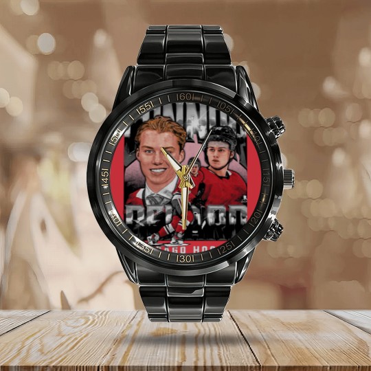 Discover Connor Bedard Chicago Vintage - Connor Bedard - Calendar Steel Band Watch
